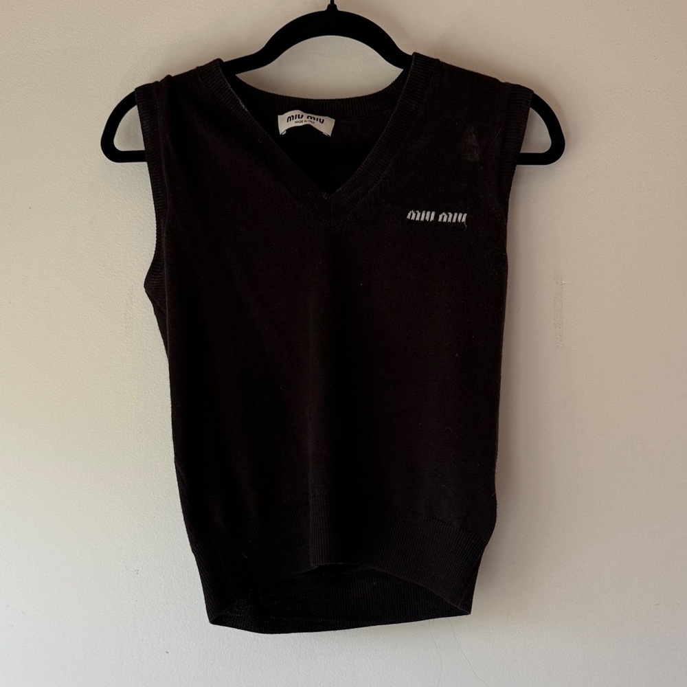 Miu Miu Dark Brown Sleeveless sweater
